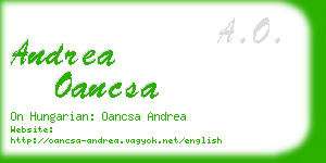 andrea oancsa business card